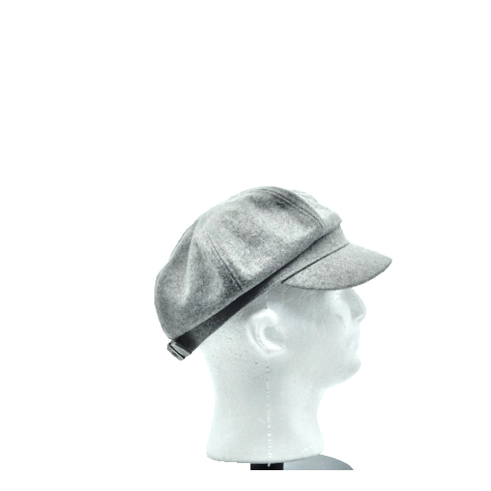 Vintage Broner Newsboy Cap Gray Wool Blend Flat Cabbie Satin Lining 6 Panel OSFM